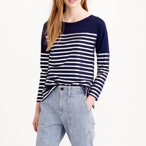 J Crew Metallic Stripe Pullover Top